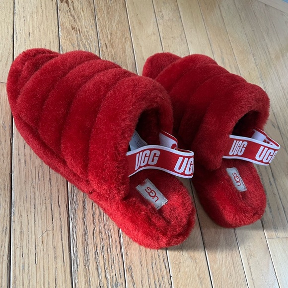UGG Shoes - UGG Fluff Yeah Slide - Red - Woman’s 8